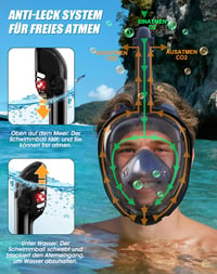 Lealinga Teljes Arcú Snorkel Szett Felnőtteknek, Összecsukható, Úszóuszonnyal, Páramentesítő 5