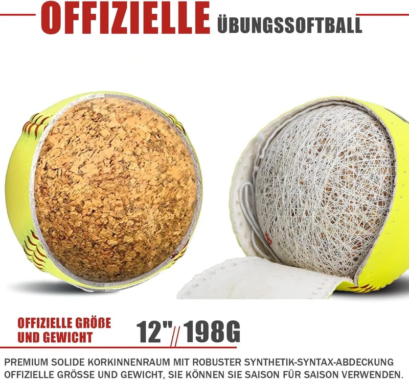 LeapBeast 12 Inch Softball Edzés Labda, PU Felület Kezdőknek, Ifjúsági Gyakorlás Sportlabda