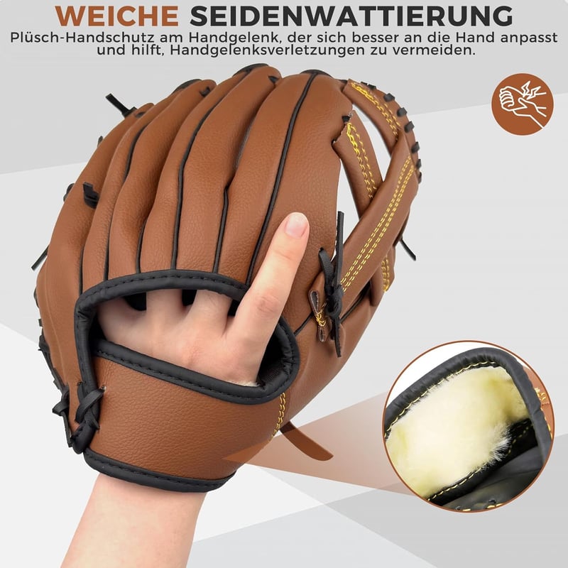 LeapBeast Baseball Kesztyű Labdával, Softball Kesztyű Gyerekeknek és Felnőtteknek, Edzés és Verseny