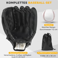 LeapBeast baseball és softball kesztyű 1 labdával, fekete - 12,5" 4