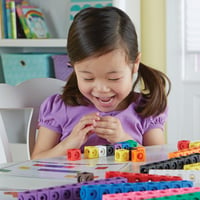 Sada kociek Learning Resources MathLink – 100 ks matematických kociek pre deti, 10 farieb, vzdelávacia hra na počítanie od 5 rokov 2