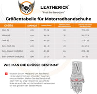 Mănuși moto din piele neagră pentru bărbați Leatherick, cu palmă căptușită și funcție touch screen 6