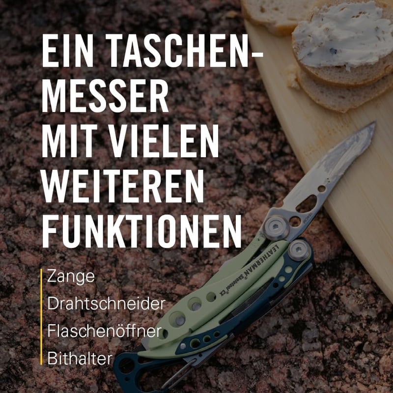 Leatherman Skeletool Multifunkciós Zsebszerszám - 7 Eszköz Egykezes Használattal, Rozsdamentes Acél, 142g, Ezüst, Karabinerrel