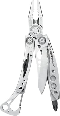 Leatherman Skeletool Multifunkciós Zsebszerszám - 7 Eszköz Egykezes Használattal, Rozsdamentes Acél, 142g, Ezüst, Karabinerrel 1