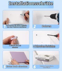 Set 4 Rafturi de Perete Flotante LEAZZLE, Alb, Bibliotecă Montată pe Perete, Raft Suspendat Invizibil pentru Dormitor, Sufragerie, Birou 4