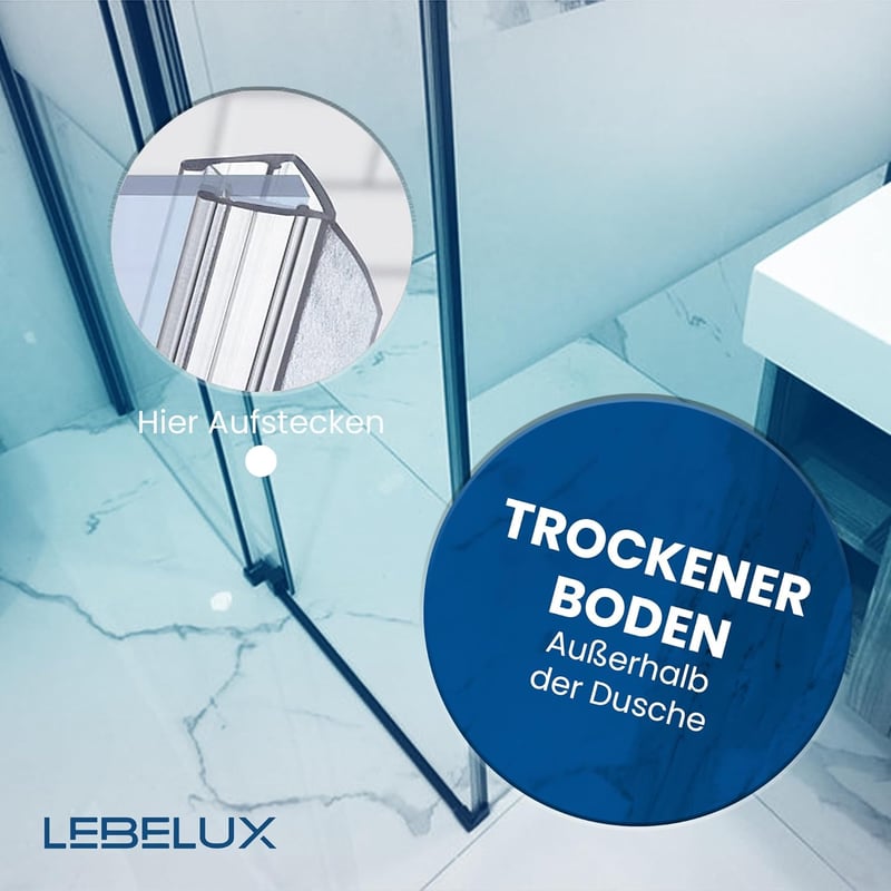 LebeLux Zuhanytömítés 2x100cm Zuhanykabin Ajtó Tömítő Gumi 5-8mm Üvegajtóhoz PVC Vízzáró Szalag Zuhanyfülke Alsó Oldalsó Tömítés