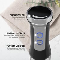 LEBENLANG 1000W Merülőmixer Rozsdamentes Acél Splash Guard és 8 Fokozat Turbo Funkcióval 3