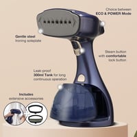 LEBENLANG 1500W kézi ruhasteamer 300ml tartállyal, 2 fej és vasalókesztyű 2