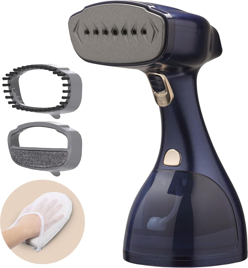 LEBENLANG 1500W kézi ruhasteamer 300ml tartállyal, 2 fej és vasalókesztyű