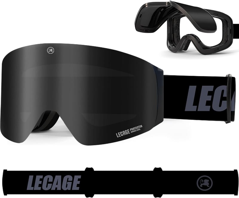 LECAGE Síszemüveg Flip-Up Mágneses Anti-Fog UV400 Férfi Női Snowboard