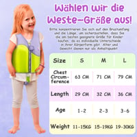 Detská plavecká vesta Lechin 15-19 kg (2-3 roky), neoprénová a EPE plavecká pomôcka na učenie plávania, fialovo-žltá 2