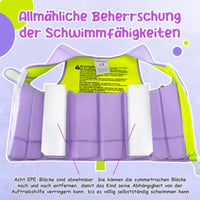 Detská plavecká vesta Lechin 15-19 kg (2-3 roky), neoprénová a EPE plavecká pomôcka na učenie plávania, fialovo-žltá 4