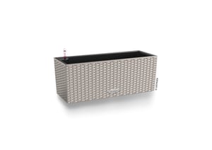 Lechuza BALCONERA Cottage 50 balkonita sa sustavom za samonavodnjavanje - pješčano smeđa - 50 cm - 1 kom - balkonska posuda za cvijeće s uzorkom ratana