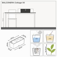 Lechuza BALCONERA Cottage 50 balkonska posuda - pješčano smeđa (15446) - 1 komad posude za cvijeće sa sustavom samozalijevanja za balkon 4