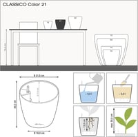 Lechuza CLASSICO 21 öntözőedény homokbarna, beltéri és kültéri virágcseréphez - D21 H20 cm, Sand Brown 4
