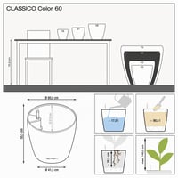 Lechuza Classico Color 60 Önöntöző Virágcserép - Palaszürke (13334) 4