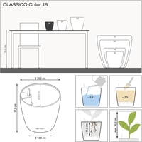 Lechuza Classico Colour 18 fehér modern kaspó - 19 x 19 x 17 cm, White 4