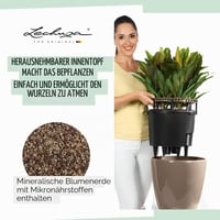 Sada kvetináčov Lechuza Classico Premium LS 28, vysoký lesk, biela 16040, so zavlažovacím systémom 4