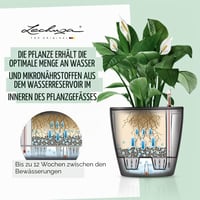 Sada kvetináčov Lechuza Classico Premium LS 28, vysoký lesk, biela 16040, so zavlažovacím systémom 3
