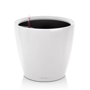 Sada kvetináčov Lechuza Classico Premium LS 28, vysoký lesk, biela 16040, so zavlažovacím systémom