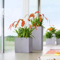 LECHUZA Cube Color Triple homokbarna kocka virágcserép 40x40x40cm - L40 W14 H14 cm, Single, Sand Brown 9