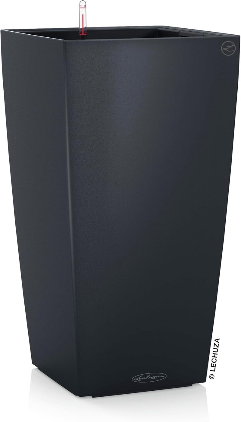 LECHUZA CUBICO Color 22 Slate Grey modern kocka virágcserép - Single