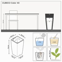 Lechuza CUBICO Color 40 önöntöző virágcserép szett - Muskat szín, 40 cm, belső tartállyal 4