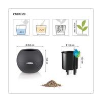 Ghiveci cu sistem de auto-irigare Lechuza Puro Color 20 - Maro nisipiu 3