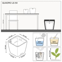 Lechuza Quadro Premium LS 50 önöntöző virágcserép - Taupe magasfényű, 50 cm, beltéri növénytartó 3
