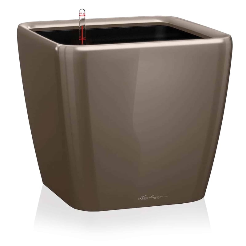 Lechuza Quadro Premium LS 50 önöntöző virágcserép - Taupe magasfényű, 50 cm, beltéri növénytartó