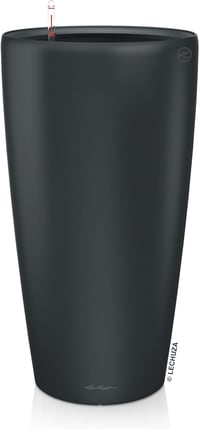 LECHUZA Rondo Premium 40 Bazalt Szürke Öntözőrendszeres Növénytartó Oszlop 40x75cm 1