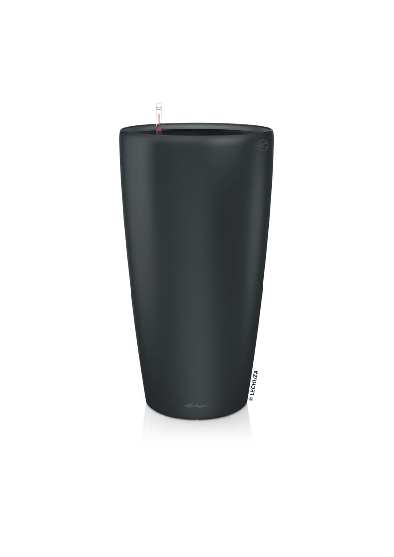 Stĺpik na rastliny LECHUZA Rondo Premium 40 so zavlažovacím systémom, Ø40x75 cm – bazaltová sivá matná