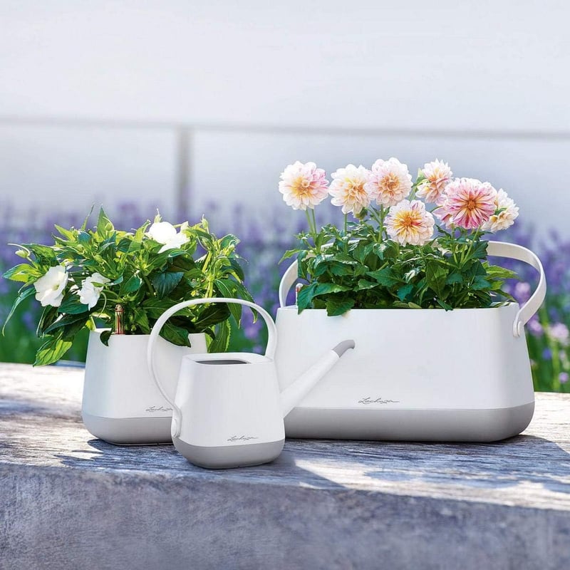 Lechuza Yula öntözőkanna 1,7 literes műanyag csepegésvédelem - 30x14x21.5 cm, White Pearl Rose Semi-matte