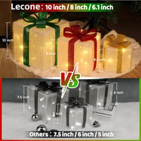 Lecone LED ajándékdoboz szett 3db karácsonyi dekoráció 80 LED-del kültéri beltéri 3