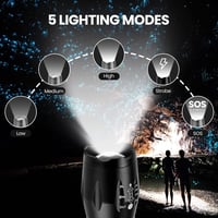 Lanternă LED cu zoom de 3000 lumeni, rezistentă la apă, de înaltă luminozitate, pentru camping și urgențe, utilizare la interior și exterior 4