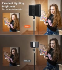 LED Videó Lámpa Szett (2 db) – 2500–8500K Állítható Fényerő, 160 cm Állvánnyal, USB-s Stúdiólámpa Videóhoz, YouTube-hoz, Fotózáshoz 5