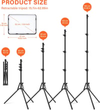 LED Videó Lámpa Szett (2 db) – 2500–8500K Állítható Fényerő, 160 cm Állvánnyal, USB-s Stúdiólámpa Videóhoz, YouTube-hoz, Fotózáshoz 3