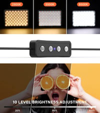 LED Videó Lámpa Szett (2 db) – 2500–8500K Állítható Fényerő, 160 cm Állvánnyal, USB-s Stúdiólámpa Videóhoz, YouTube-hoz, Fotózáshoz 2