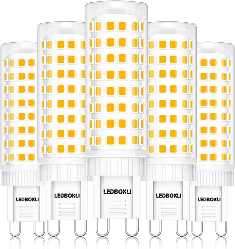 LEDBOKLI G9 LED Izzó Dimmelhető Meleg Fehér 10W 3000K - 100W Halogén Helyettesítő, 900 Lumen, Energiatakarékos Kis Izzó, 5 Darabos