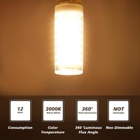 LEDBOKLI G9 LED Izzó Meleg Fehér 12W 3000K - 100W Halogén Helyettesítő, 1100 Lumen Energiatakarékos Villanykörte 360° Fényszög 2