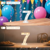 Ledido LED svetelná číslica 18, teplé a studené biele svetlo, dekorácia na narodeniny a párty, stolová a nástenná dekorácia, na batérie 3