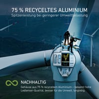 Nabíjateľné LED svietidlo Ledlenser P7R, 2000 lúmenov, dosah 320 m, USB-C, vodotesnosť IP68, výdrž 80 hodín, 4 svetelné režimy, taktické svietidlo 4