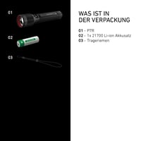 Nabíjateľné LED svietidlo Ledlenser P7R, 2000 lúmenov, dosah 320 m, USB-C, vodotesnosť IP68, výdrž 80 hodín, 4 svetelné režimy, taktické svietidlo 6
