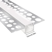 LEDLightsWorld hliníkový LED profil pre 12 mm LED pásik, 10 ks, 1 m s mliečnym krytom, vstavaný profil do sadrokartónu na strop a stenu 2