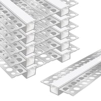 LEDLightsWorld hliníkový LED profil pre 12 mm LED pásik, 10 ks, 1 m s mliečnym krytom, vstavaný profil do sadrokartónu na strop a stenu 1