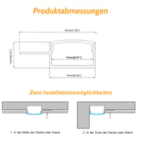 LEDLightsWorld Hliníkový LED profil pre 13 mm LED pásik, 4 ks, 1 m, mliečny difúzor — hliníkový profil je ohnutý (stav: viď 2. obrázok) 6