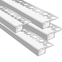 LEDLightsWorld Hliníkový LED profil pre 13 mm LED pásik, 4 ks, 1 m, mliečny difúzor — hliníkový profil je ohnutý (stav: viď 2. obrázok) 1