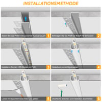 LEDLightsWorld Hliníkový LED profil pre 13 mm LED pásik, 4 ks, 1 m, mliečny difúzor — hliníkový profil je ohnutý (stav: viď 2. obrázok) 7