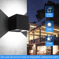 ledmo 4 db LED fali lámpa 20W kültéri/beltéri IP65 vízálló fekete 6000K hideg fehér 2
