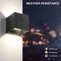 ledmo 8 darabos LED fali lámpa 12W IP65 vízálló kültéri beltéri fehér 4000K - Black 4000k-8pcs 2